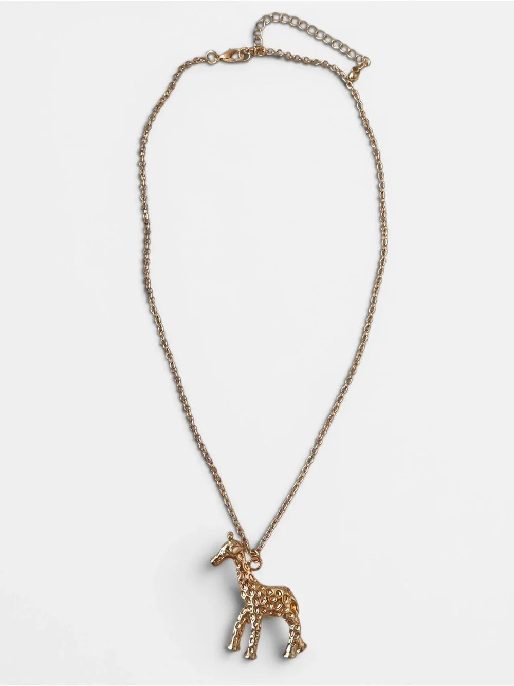 Gold Tone Giraffe Pendant Necklace